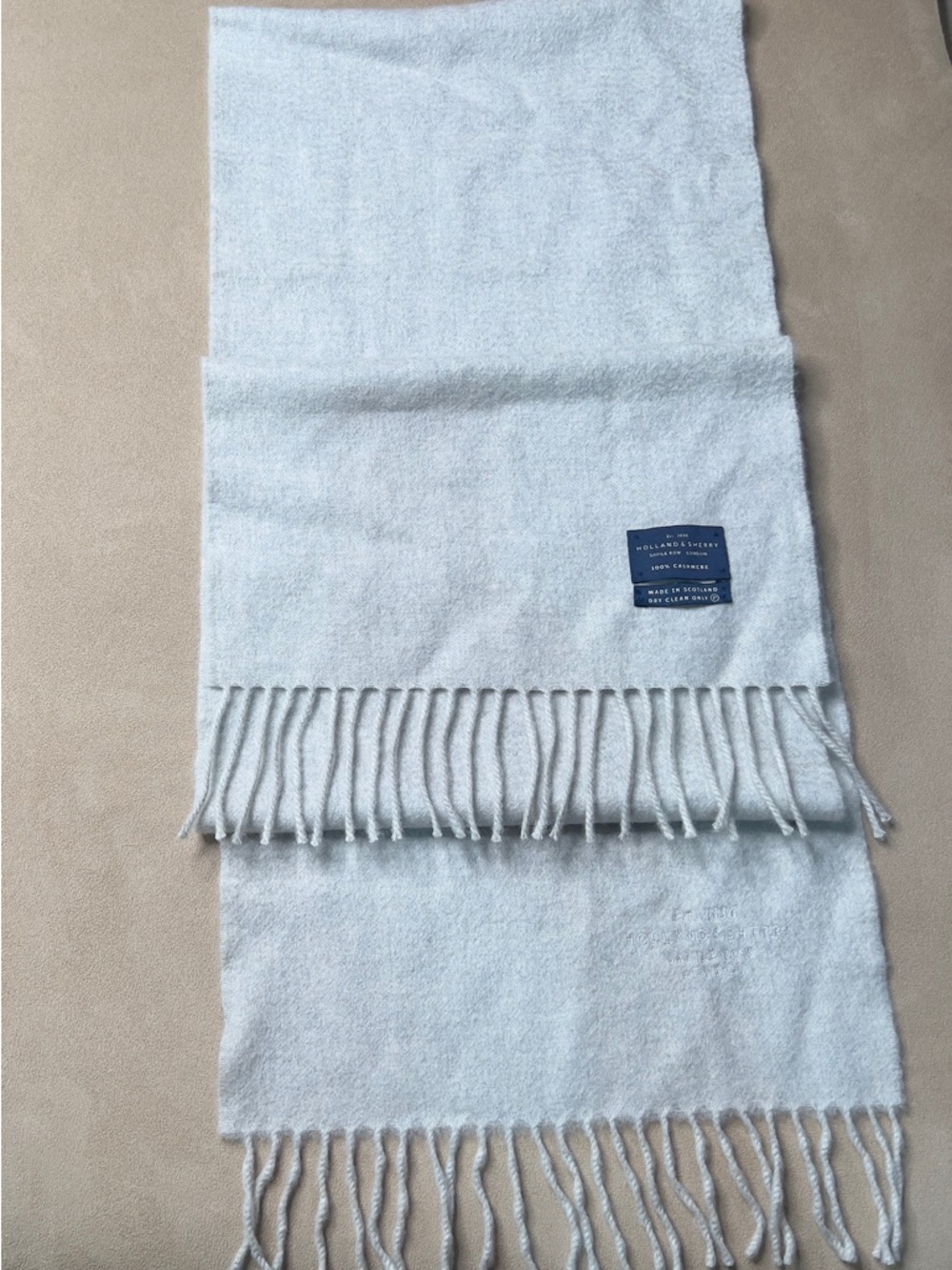 100% Cashmere Scarf in Light Gray